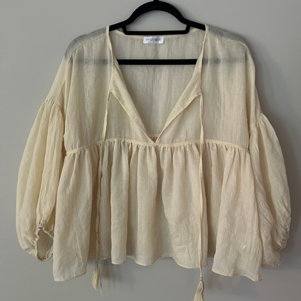 Sheer Cream Tunic